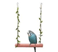 Columpio para pájaros, soporte de madera para loros, juguetes colgantes con 2 ganchos de metal para loro, periquito, cacatúa, pájaros del amor, pinzones
