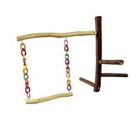 Columpio para pájaros, soporte de madera para masticar, decoración de | 30 x 12 x 4 cm Soporte de madera para periquitos, loros, canarios, interiores y exteriores, pajarera, jardín