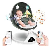 Columpio portátil para bebé, columpio eléctrico para bebé, columpio Bluetooth para recién nacido con control remoto, 12 música, 5 velocidades, 3 posiciones de asiento, balancín para bebé de 0 a 6