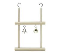 columpiö Para Pájaros - Percha De Madera De 7,87 Pulgadas | Accesorio De Juego En Jaula: columpiö De Madera Natural De 39 G Con Campana De Escalera Y Hamaca Para Periquitos, Agapornis, Canarios