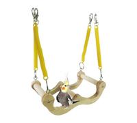 Columpios de aves para loros | Juguetes de madera para masticar pájaros, juguetes de afilado de patas con primavera para trampa de cacatúas en el colibrí canario