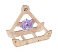 Columpios de madera natural para pájaros, soporte giratorio para percha, accesorios para jaula de 12 pulgadas, juguete de escalada de bambú con campanas colgantes, parque infantil interactivo, accesor