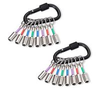 ColumPRO Juego de 2 llaveros magnéticos para brocas (16 unidades), diseño de operación con una sola mano, soporte de puntas de destornillador hexagonal de 1/4 pulgadas para almacenamiento de