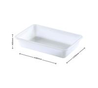 COM-FORT HOUSE Bandejas de Plástico o Barreño Plastico Rectangular Almacenaje, Blanco… (Tamaño 4, 3 unidades)