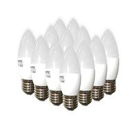 COM-FORT HOUSE | Bombilla LED Tipo Vela | Conector de Tipo E27 | Potencia de 7W | Tipo de Luz: Fría | Bombillas de Eficiencia Energética | Pack de 12 unidades|