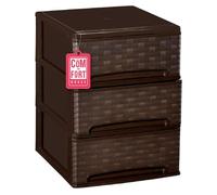 Com-fort house | cajonera apilable de plástico | modelo bambu | color wengue | modelo de 3 cajones