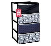 Com-fort house | cajonera apilable de plástico | modelo iris | diseño mosaico | modelo de 4 cajones