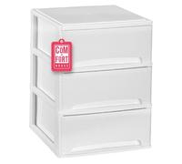 Com-fort house | cajonera apilable de plástico | modelo lineas | color blanco | modelo de 3 cajones