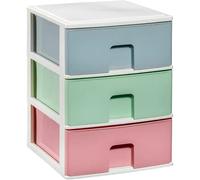 COM-FORT HOUSE Cajonera Apilable de Plástico Modelo Multicolor Color Blanco Cajones de Almacenamiento Modular