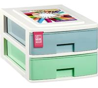 Com-fort house | cajonera apilable de plástico | modelo multicolor | color blanco | modelo de 2 cajones