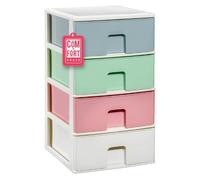 Com-fort house | cajonera apilable de plástico | modelo multicolor | color blanco | modelo de 4 cajones