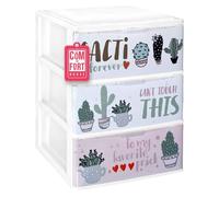 Com-fort house cajonera apilable plastico - modelo iris (3, cactus)