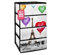 Com-fort house cajonera apilable plastico - modelo iris - modelo de 4 cajones con decorado paris (380 x370 x626mm)