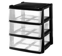 Com-fort house cajonera de plástico apilable para almacenaje - big - negro - 395x395x535 - modelo 3 cajones
