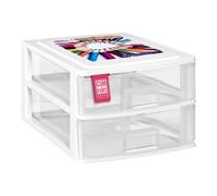 COM-FORT HOUSE- Cajonera Organizadora de Escritorio 2 Cajones, Mini Cajonera para Papeles y Material de Oficina, Organizador de Documentos 355 x 265 x 180 mm