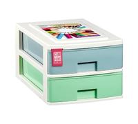 COM-FORT HOUSE- Cajonera Organizadora de Escritorio 2 Cajones, Mini Cajonera para Papeles y Material de Oficina, Organizador de Documentos 355 x 265 x 180 mm