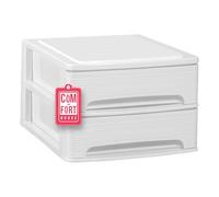 COM-FORT HOUSE- Cajonera Organizadora de Escritorio 2 Cajones, Mini Cajonera para Papeles y Material de Oficina, Organizador de Documentos 355 x 265 x 180 mm