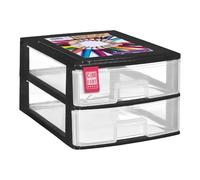 COM-FORT HOUSE- Cajonera Organizadora de Escritorio 2 Cajones, Mini Cajonera para Papeles y Material de Oficina, Organizador de Documentos 355 x 265 x 180 mm