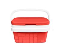 COM-FORT HOUSE - Nevera Portátil con Asa Rígida - Porta Alimentos para Camping, Playa, Acampada - Nevera Color Rojo - Capacidad 10L