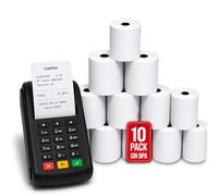 COM-FORT HOUSE Papel Térmico 57x35 mm 50 g/m² sin BPA - Pack 10 Rollos - Impresión Clara y Duradera - Para Datáfono, TPV y Tickets