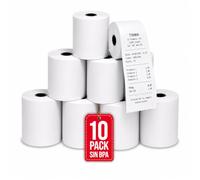 COM-FORT HOUSE Papel Térmico 80x80 mm 60 g/m² sin BPA - Pack 10 Rollos - Impresión Rápida y Nítida - Para TPV, Tickets y Cajas Registradoras