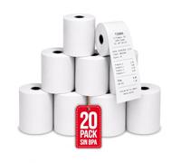 COM-FORT HOUSE Papel Térmico 80x80 mm 60 g/m² sin BPA - Pack 20 Rollos - Impresión Rápida y Nítida - Para TPV, Tickets y Cajas Registradoras