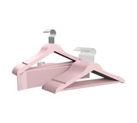 COM-FORT HOUSE | Percha de Resina Rosa Resistente | con Muescas Antideslizantes | 45cm | Pack 48 Unidades