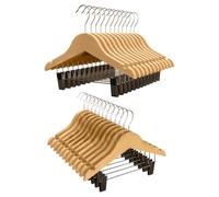 COM-FORT HOUSE | Percha Madera Cadete con Pinzas| Percha Infantil | Color Natural| Percha Madera de Arce | con Muescas Antideslizantes | 30 x 1.2 x 22 cm | Pack 18 Unidades |