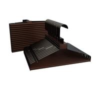 COM-FORT HOUSE | Percha Metal con Barra de Madera y Muescas | Color Negro | Antideslizantes y Resistentes | Perchas para Ropa | Ideal para Chaquetas, Pantalones o Blusas | 30 Unidades