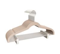 COM-FORT HOUSE | Percha Terciopelo con Pinzas Bronce | Color Beige | Antideslizantes y Resistentes | Perchas para Ropa | Ideal para Chaquetas, Pantalones o Blusas | 12 Unidades