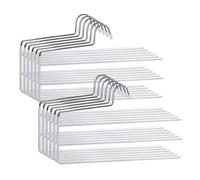 COM-FORT HOUSE - Perchas de Metal para Pantalones - Pack 12 Unidades - Perchas Color Blanco - Finas y Resistentes para Ordenar tu Ropa - con 3 Niveles para Colgar