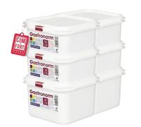 Com-fort house - tartera cuadrada para comida reutilizable con tapa, apto para microondas, lavavajillas y congelador. medidas: 176x162x100 1,9l, pack de 3 o 6 unidades 17.6 cm