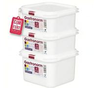 Com-fort house - tartera cuadrada para comida reutilizable con tapa, apto para microondas, lavavajillas y congelador. medidas: 176x162x100 1,9l, pack de 3 o 6 unidades
