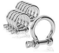 com-four® 10x grilletes Redondos - mosquetón pequeño con Cierre de Rosca - grillete Curvado con cáncamos - Acero Inoxidable 304-4,5 x 30 mm (10 Piezas - 4.5 x 30 mm - Forma de O)