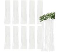 com-four® 10x Guirnalda Lametta Blanca, decoración Festiva para Navidad y árbol, Cortina Lisa con Hilos Finos (Blanco - 10 Piezas)