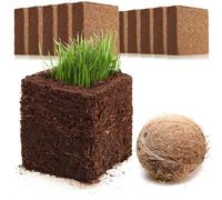 COM-FOUR® 10x Tierra de Cultivo de Coco, rodajas de Coco hinchables | briquetas hinchables sin turba hechas de fibra de coco prensada - rinde 10 litros de tierra para macetas