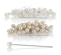 COM-FOUR® 110x Agujas Decorativas con Cabeza de Perla, Agujas Decorativas