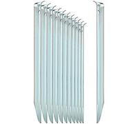 com-four® - 12 estacas de Tienda de Acero - estacas de Suelo semicirculares y robustas para Acampar y al Aire Libre - Ideal para Suelos Normales - con un Agujero para Extractor de estacas