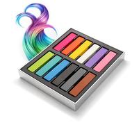 com-four® 12 tizas para el cabello - coloración temporal lavable - set multicolor para jóvenes y adultos - hair chalk para fiesta, festival y peinados creativos