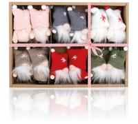 com-four® 12x Adornos Premium de Papá Noel para árbol, Figuras Decorativas Colgantes para el árbol, decoración Festiva o Etiquetas para Regalos Estilo escandinavo