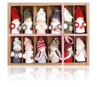 COM-FOUR® 12x Ángeles Colgantes Premium para árboles de Navidad - Decoraciones - Figuras de Hadas como Etiquetas de Regalo - Trolls Decorativos Sueco-escandinavos