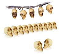 com-four® 12x Calaveras Decorativas - Calaveras Decorativas de Halloween Hechas de plástico - Huesos Artificiales como decoración para Carnaval, Fiestas temáticas y Día de los Muertos