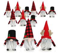 com-four® 12x Gnomos navideños Premium - Decoración navideña - Figura de Enano Invernal - Artículo Decorativo - Trolls Decorativos irlandeses - Gnomo Celta con Barba (12x - Rojo/Negro/Blanco)