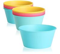 com-four® 12x Juego de tazones Los accesorios para picnic en varios colores, arnés para acampar, arnés de viaje, ahorro de espacio e higiene para 12 personas (cuenco - 12 piezas)