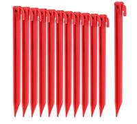com-four® 12x Piqueta de Plástico para Carpa - Piquetas con Orificio - Estaquillas Robustas de Color Rojo para Acampar, Jardín, Playa, Outdoor - 30 cm