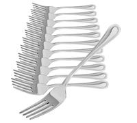 COM-FOUR® 12x Tenedores Para Pastel de Acero Inoxidable 430 - Cubiertos Elegantes Con Diseño Simple - Para Postre y Aperitivo - 13,7 cm (12 Piezas)