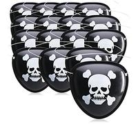 com-four® 16x Parches de ojo de pirata-Accesorios de disfraz de pirata para Halloween-Cubierta de ojo con banda elástica (Recuerdos de fiesta - 16 piezas)