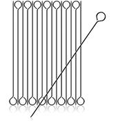 COM-FOUR® 16x Pinchos de acero inoxidable - Pincho de 32 cm de largo - Pincho de carne negro también para verduras y mariscos (32cm - 16 piezas)