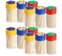 com-four® 1800x Palillos de Madera - 12 Cajas con 150 Palillos Cada una para Uso Diario - Palillos de Dientes - Palillos de Madera - 6,5 cm (1800 Piezas - Juego 1)
