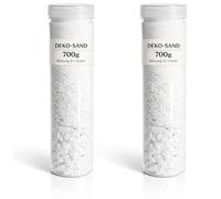 com-four® 2 Arenas Decorativas Blancas 700 g Cada una, granulado 0,1-15 mm